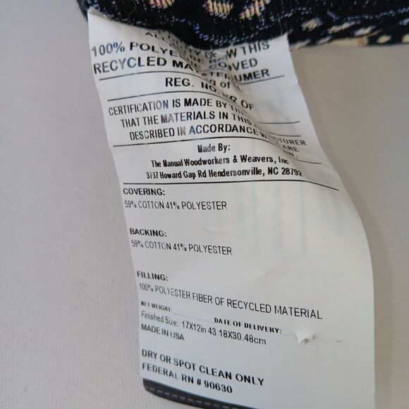 Manual Woodworkers and Weavers Yellow Butterfly Pillow Tapestry Jacquard - Picture 4 of 7